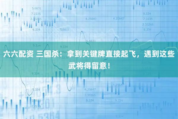 六六配资 三国杀:拿到关键牌直接起飞,遇到这些武将得留意!