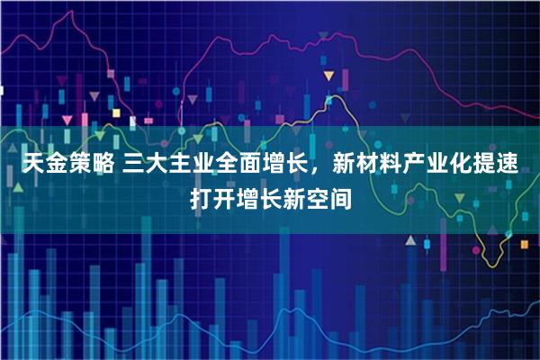 天金策略 三大主业全面增长，新材料产业化提速打开增长新空间
